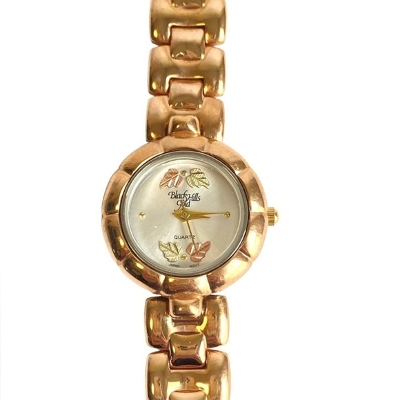 BlackHills Gold Watch Rose Gold‎ Band Pink Green Leaves Black Hills Womens main image 12